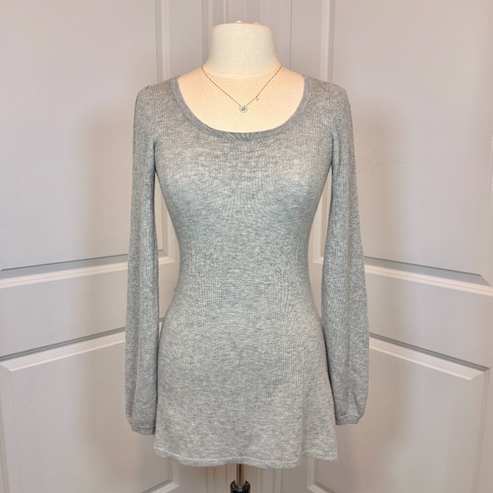 C&C California 100% Cashmere Lightweight Sweater Babydoll Mini Dress Gray Size S